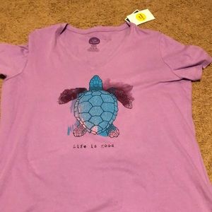 life is good short sleeve turtle top